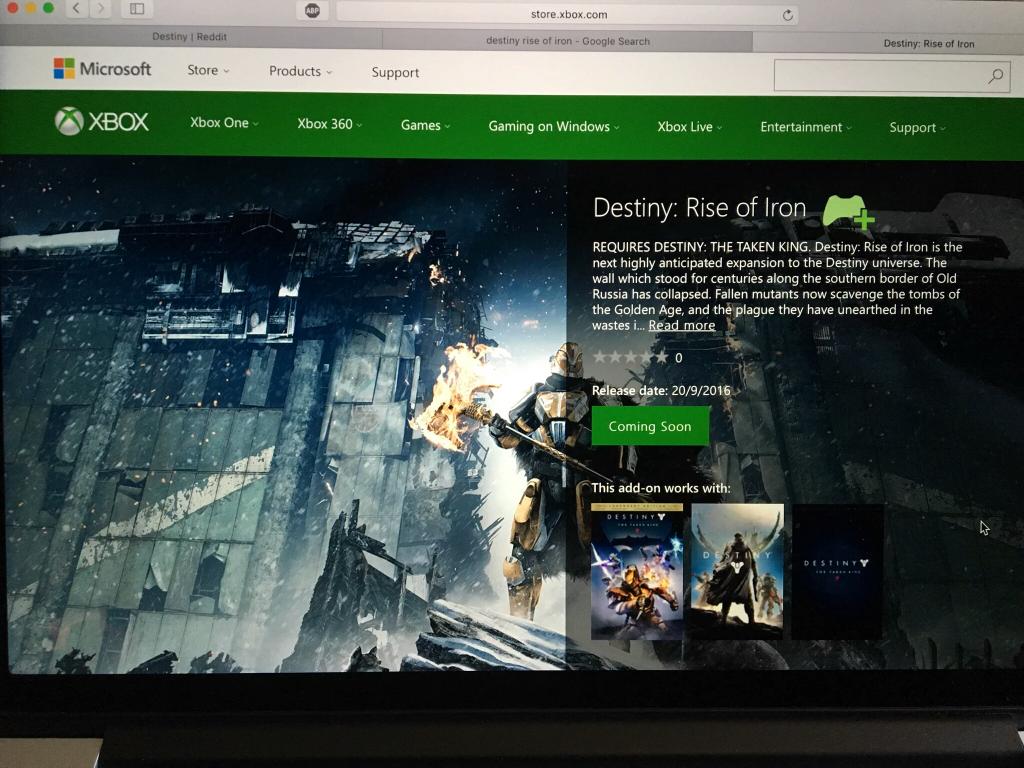 Alguien logró sacar foto de la web oficial de Xbox