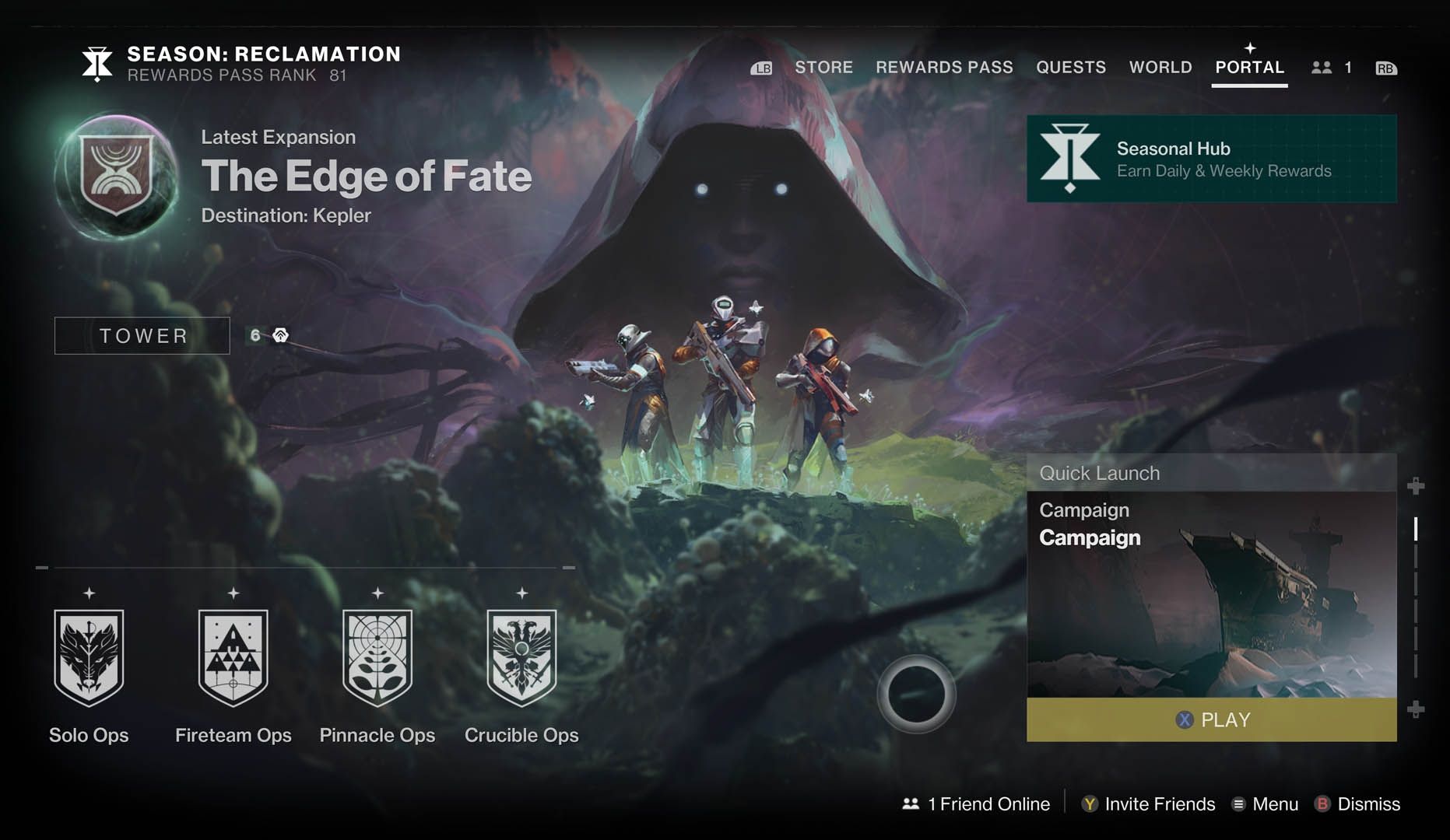 Nueva interfaz del portal en Destiny 2